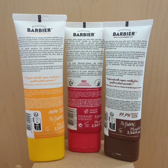 Face Care Men Pre-shave Lotion Aftershave Moisturizer Monsieur Barbier Lot of 3 - Picture 2 of 5